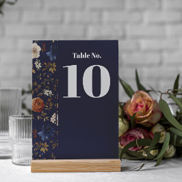 Numeração De Mesa Casamento Floral Simples Marinho Da Boêmia Russa