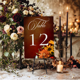 Numeração De Mesa Casamento Floral Sunset Dark Elegant Summer