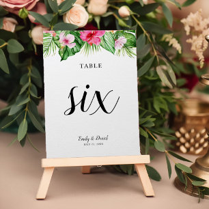 Numeração De Mesa Casamento Floral Tropical Watercolor
