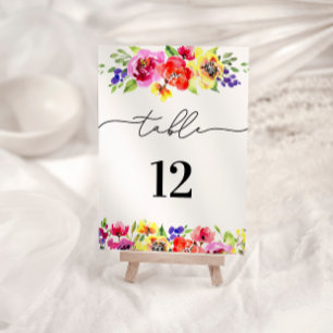 Numeração De Mesa Casamento Floral Vibrante