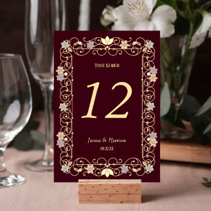 Numeração De Mesa Casamento Floral Vintage Elegante Rococó Revival