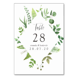 Numeração De Mesa Casamento Floresta de Madeira Aquarela