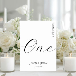 Numeração De Mesa Casamento Formal Minimalista Preto e Branco em Let
