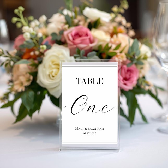 Numeração De Mesa Casamento Formal Simples e Elegante em Preto e Bra (Criador carregado)