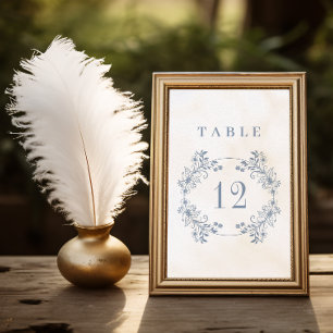 Numeração De Mesa Casamento Formal Vintage Periwinkle Monograma