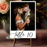 Numeração De Mesa Casamento Fotográfico de Script de Caligrafia Eleg<br><div class="desc">Número da Tabela de Casamento de Fotos do Script de Caligrafia Elegante Moderno</div>