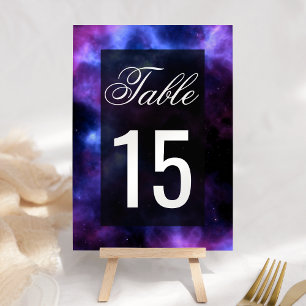Numeração De Mesa Casamento Galáxia Nebulosa Roxa