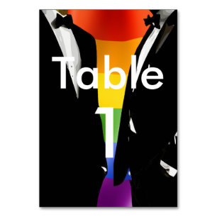 Numeração De Mesa Casamento Gay Moderno Elegante Arco-íris de Homens