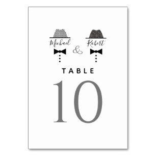 Numeração De Mesa Casamento Gay Preto Branco