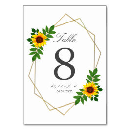 Numeração De Mesa Casamento Geométrico de Girassol