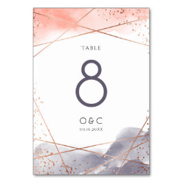 Numeração De Mesa Casamento Geométrico de rosa Dourado Dawn