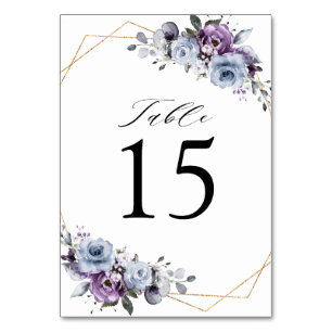 Numeração De Mesa Casamento Geométrico de Sangue Roxo Dusty