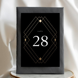 Numeração De Mesa Casamento Geométrico Deco Gatsby Dourado Negro Dia