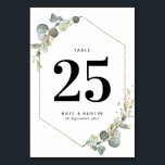 Numeração De Mesa Casamento geométrico do eucalipto aquarela<br><div class="desc">folhagem aquosa eucalipto e estrutura geométrica.</div>