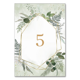 Numeração De Mesa Casamento geométrico dourado boho com aguarela e v