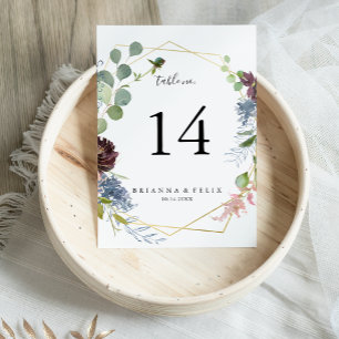 Numeração De Mesa Casamento Geométrico Dourado Burgundy