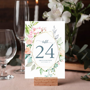 Numeração De Mesa Casamento Geométrico Elegante Floral Boho Watercol