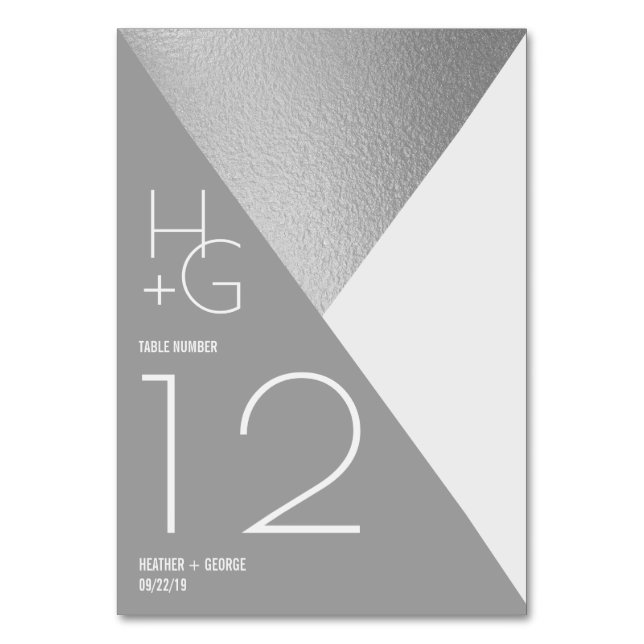 Numeração De Mesa Casamento Geométrico Moderno Minimalista (Frente)