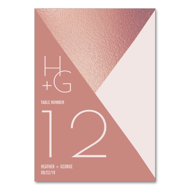 Numeração De Mesa Casamento Geométrico Moderno Minimalista (Frente)
