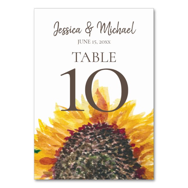 Numeração De Mesa Casamento Girassol Boho Amarelo Marrom Branco (Frente)