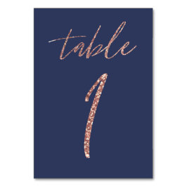 Numeração De Mesa Casamento Glam Glitter Rosa Dourado e Azul