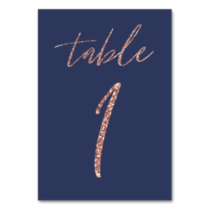Numeração De Mesa Casamento Glam Glitter Rosa Dourado e Azul