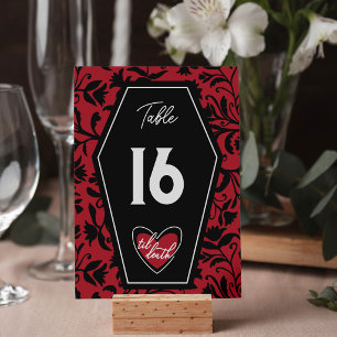 Numeração De Mesa Casamento Gótico Até a Morte Floral & Caixão