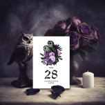 Numeração De Mesa Casamento Gótico de Corujas Florais Roxas<br><div class="desc">Cartões de números de mesas de casamento gótica,  vintage,  vegetal,  em sotaque roxo,  personalizável para suas especificidades de evento.</div>