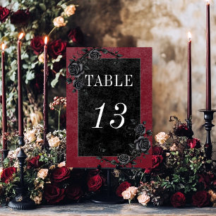 Numeração De Mesa Casamento Gótico de Rosas Negras Raven & Black