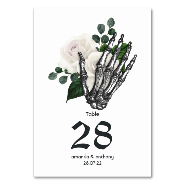 Numeração De Mesa Casamento Gótico Floral Branco (Frente)