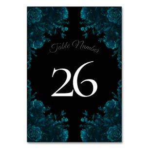 Numeração De Mesa Casamento Gótico Negro Rosa Teal