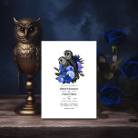 Numeração De Mesa Casamento Gótico Real Blue Floral Owls<br><div class="desc">Cartões de números de mesas de casamento gótica,  vintage,  vegetal,  em sotaque de azul real personalizável para seus detalhes de eventos.</div>