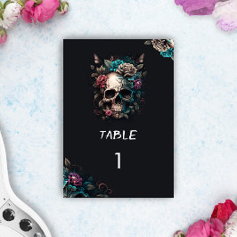 Numeração De Mesa Casamento Gótico Roll e Tatuagem do Crânio
