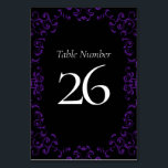 Numeração De Mesa Casamento Gótico Roxo Preto<br><div class="desc">Nossa bela design de espiral empresta um elemento moderno a esta elegante coleção de casamento roxo e gótico preto. Perfeito para um casamento temático escuro ou caso de Halloween.</div>