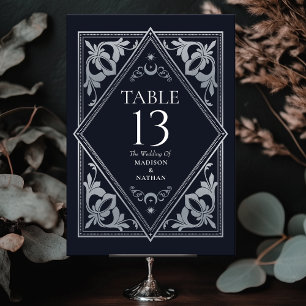 Numeração De Mesa Casamento Gótico Silver Celestial Art Nouveau Taro