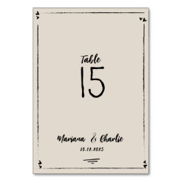 Numeração De Mesa Casamento Ilustrado Retro Cinza
