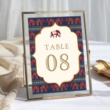 Casamento Indiano Elefante Azul Marinho Burgundy D
