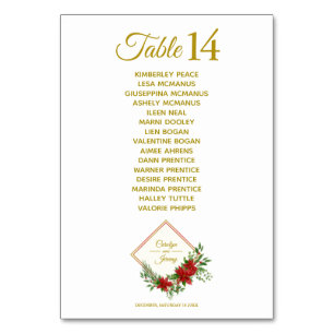 Numeração De Mesa Casamento Inspirado no Natal com Diamantes e Poins