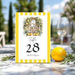 Numeração De Mesa Casamento italiano Lemon Grove "La Dolce Vita"