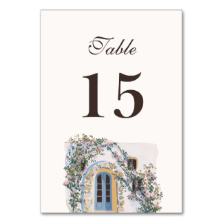 Numeração De Mesa Casamento Italiano Mediterrâneo com Aquarela Paste