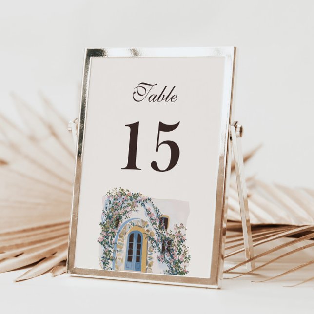 Numeração De Mesa Casamento Italiano Mediterrâneo com Aquarela Paste (Criador carregado)
