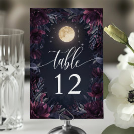 Numeração De Mesa Casamento Jardim da Lua à Meia-Noite