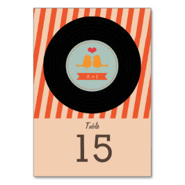 Numeração De Mesa Casamento Laranja Azul Céu Azul com Registro Retro