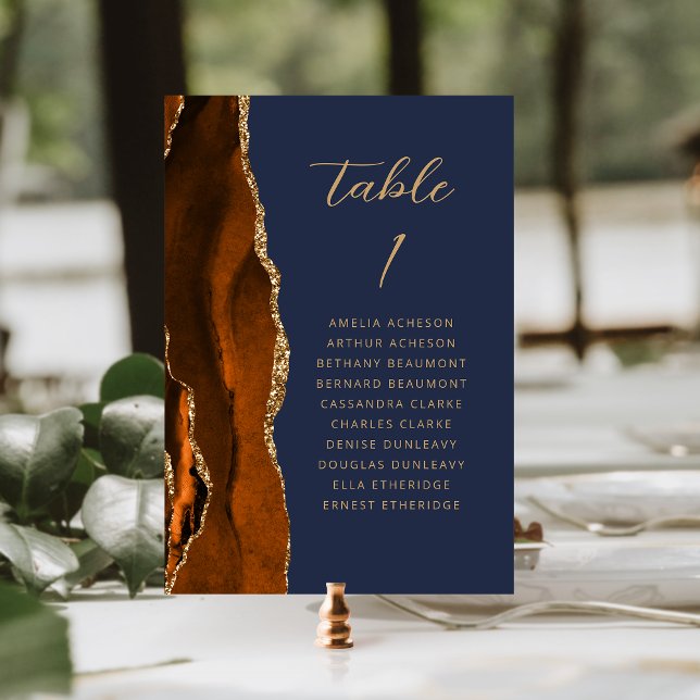 Numeração De Mesa Casamento Laranja Queimada Ágata Dourado Escrito A (Criador carregado)
