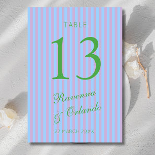 Numeração De Mesa Casamento Listra Rosa Azul Verde Cítrico Retro