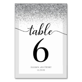 Numeração De Mesa Casamento Luminoso de Script Branco Preto Elegante