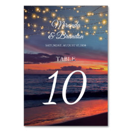 Numeração De Mesa Casamento Luz de Verão de Corda de Praia Sunset El