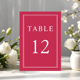 Numeração De Mesa Casamento Magenta Formal Elegante Moderno