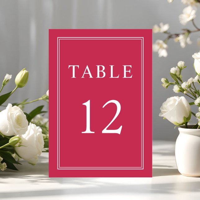 Numeração De Mesa Casamento Magenta Formal Elegante Moderno (Modern Elegant Formal Magenta Wedding Table Number)