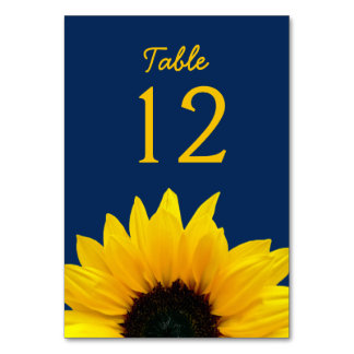 Numeração De Mesa Casamento Marinho Azul de Flor Amarelo